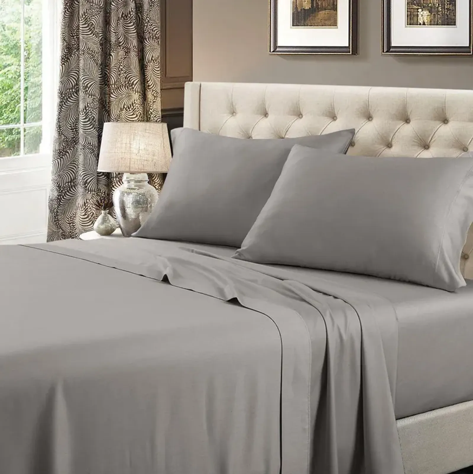 Egyptian Linens Solid 600 Thread Count Cotton Sheets Set.