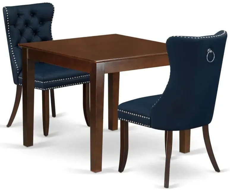 3 Piece Kitchen Table & Chairs Set Consists of a Square Modern Dining Table