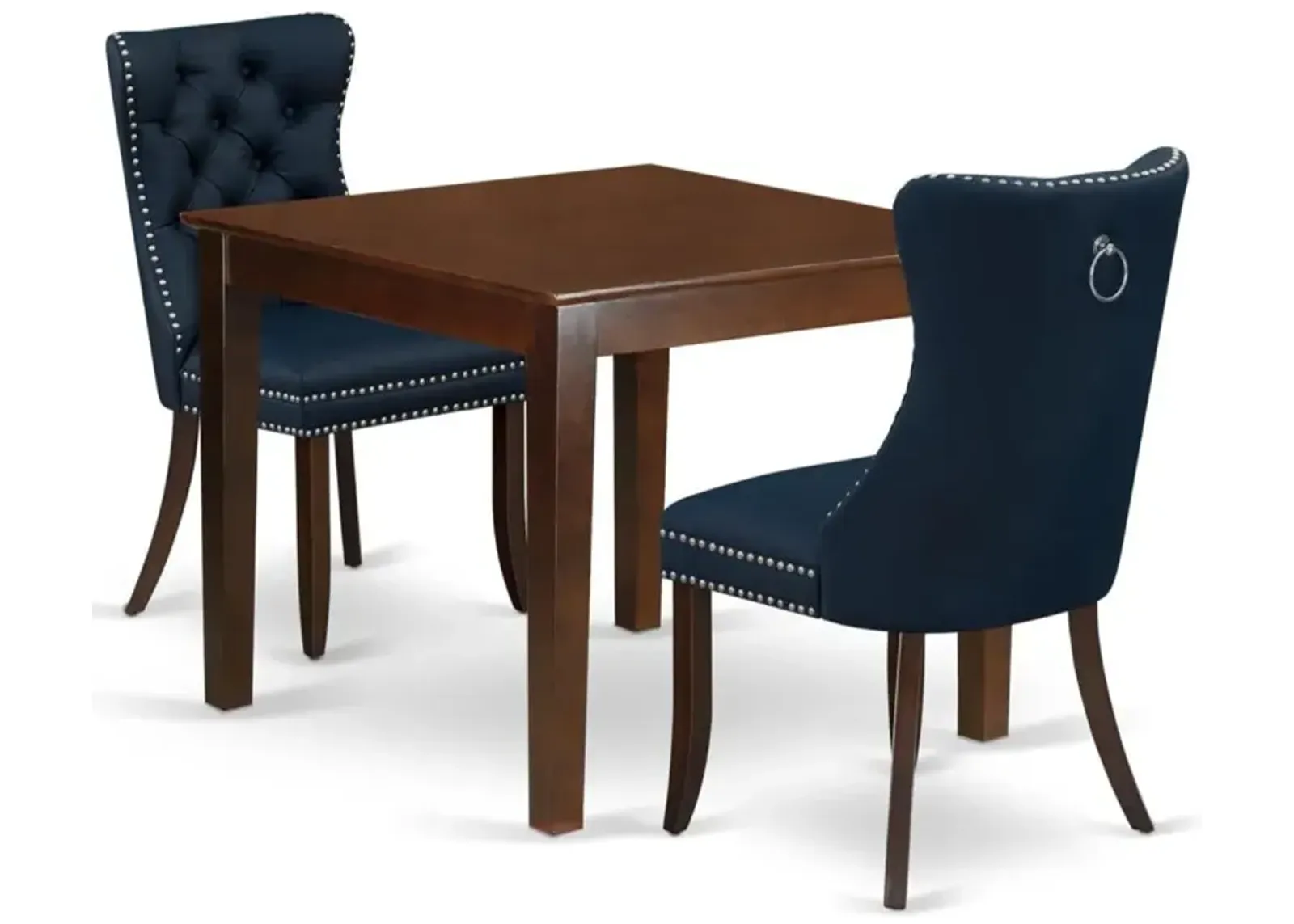 3 Piece Kitchen Table & Chairs Set Consists of a Square Modern Dining Table