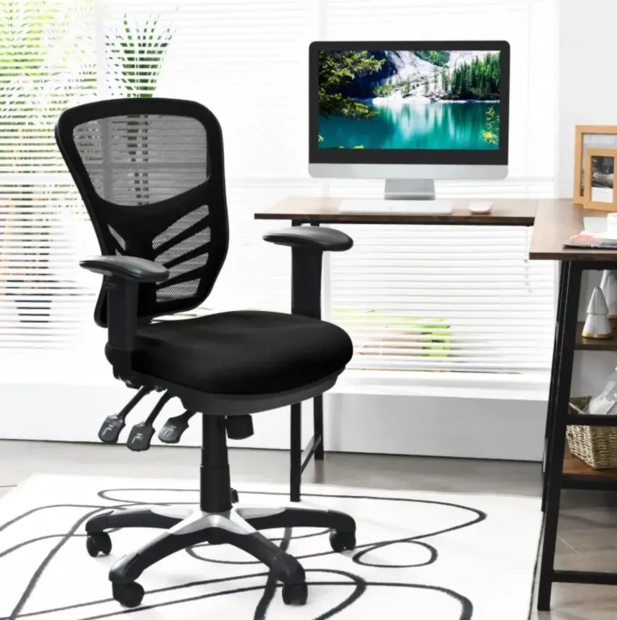 Hivvago Ergonomic Mesh Office Chair with Adjustable Back Height and Armrests