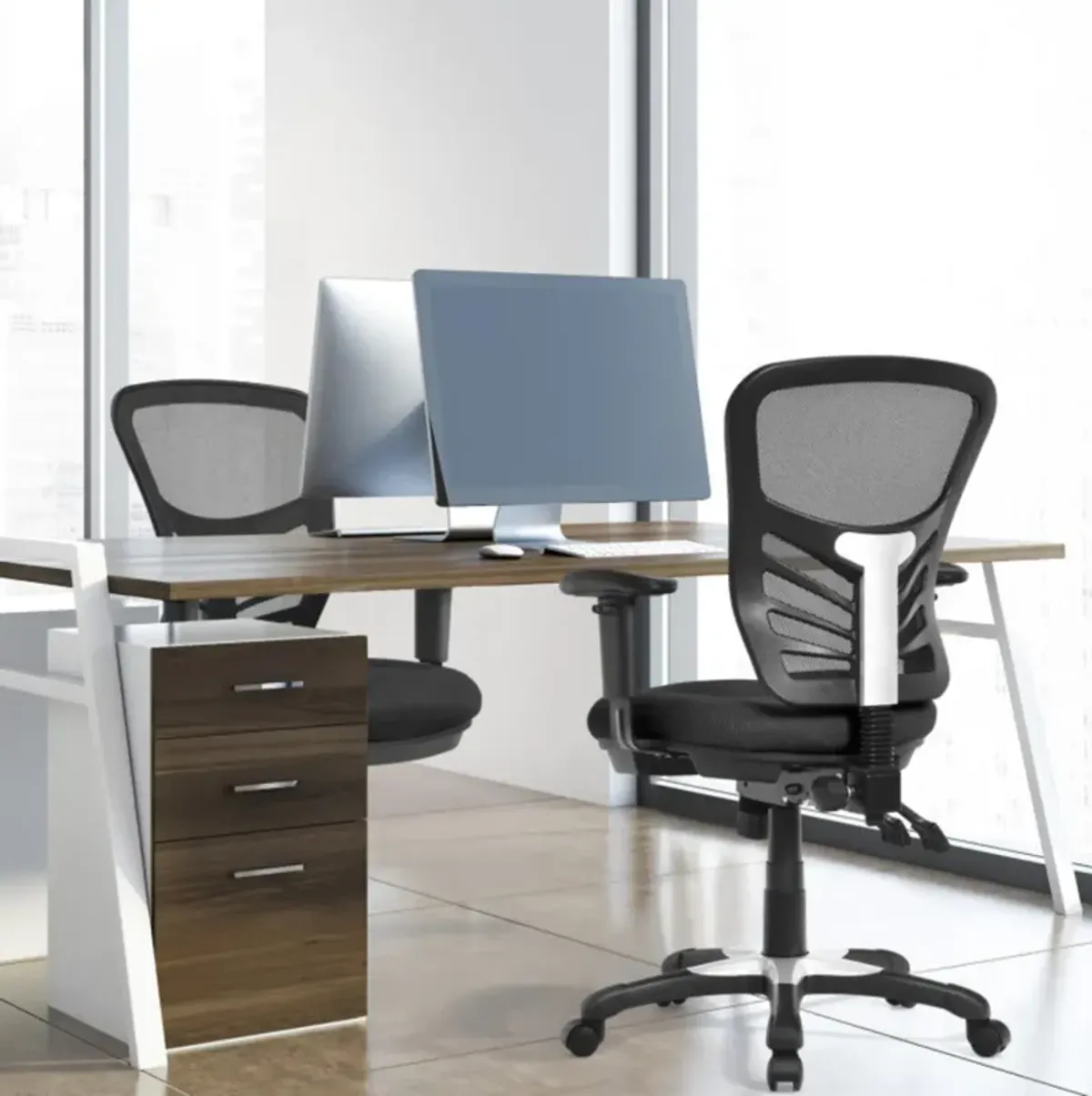 Hivvago Ergonomic Mesh Office Chair with Adjustable Back Height and Armrests