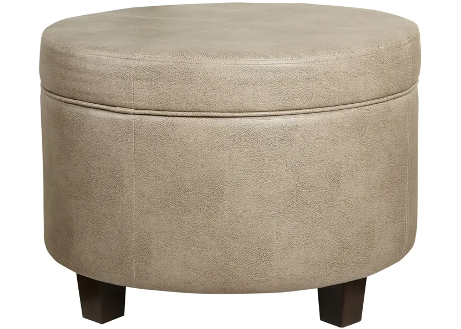 Faux Leather Upholstered Wooden Ottoman with Lift Off Lid Storage, Brown - Benzara