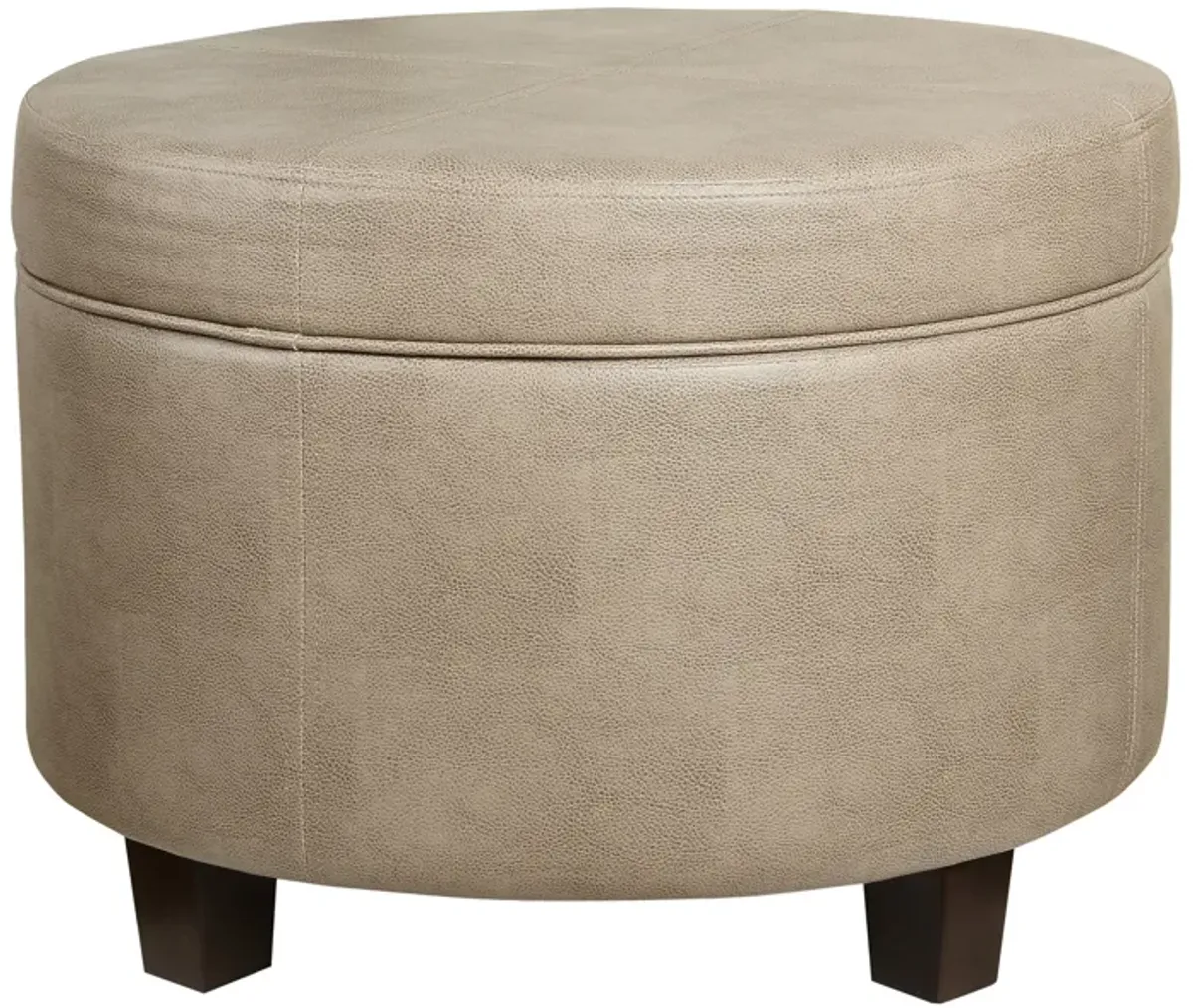 Faux Leather Upholstered Wooden Ottoman with Lift Off Lid Storage, Brown - Benzara