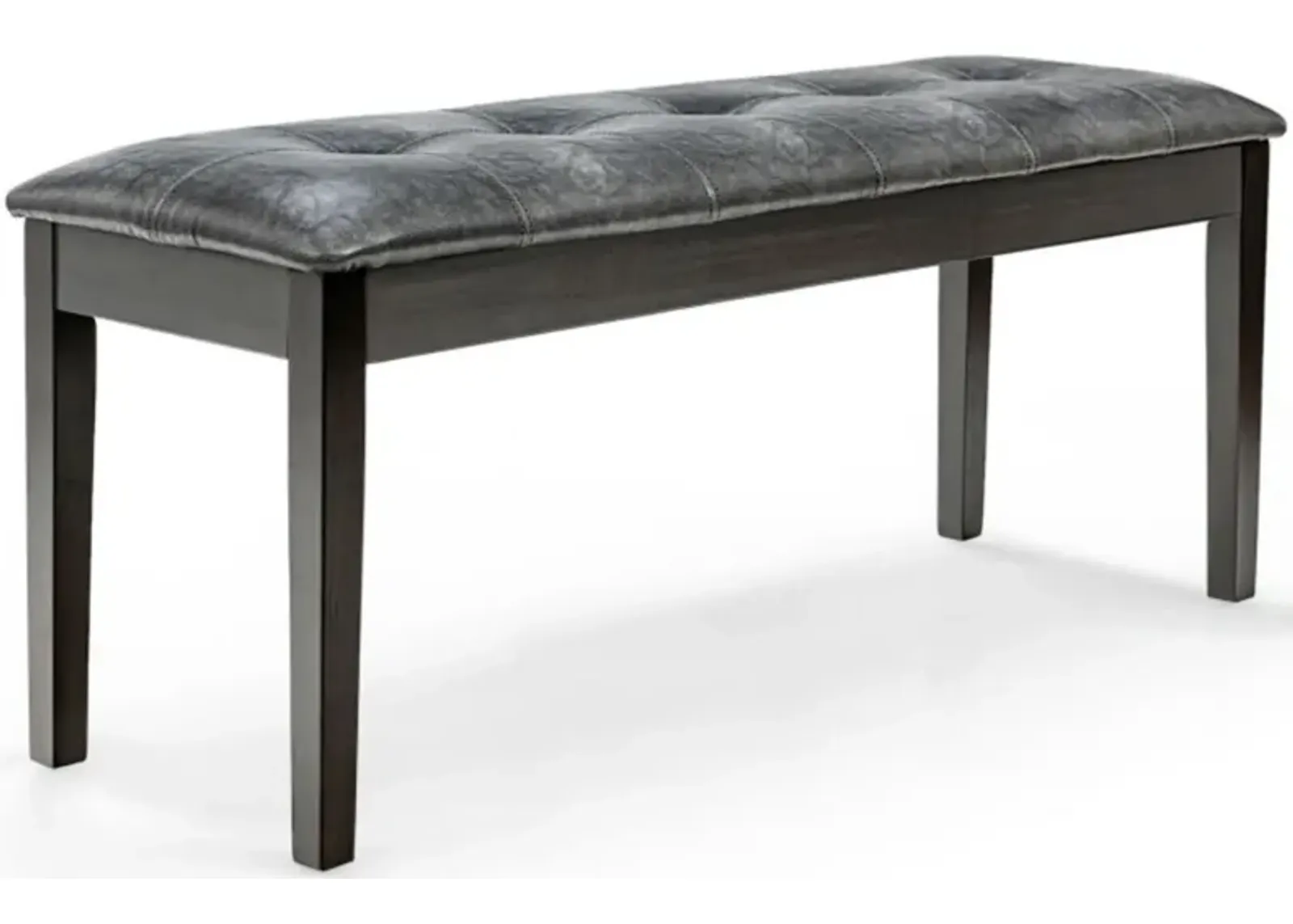 Hivvago Upholstered Dining Room PU Bench Solid Wood Button Tufted