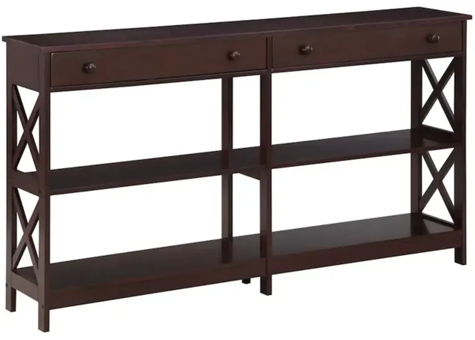 Convenience Concepts Oxford 2 Drawer 60 inch Console Table with Shelves