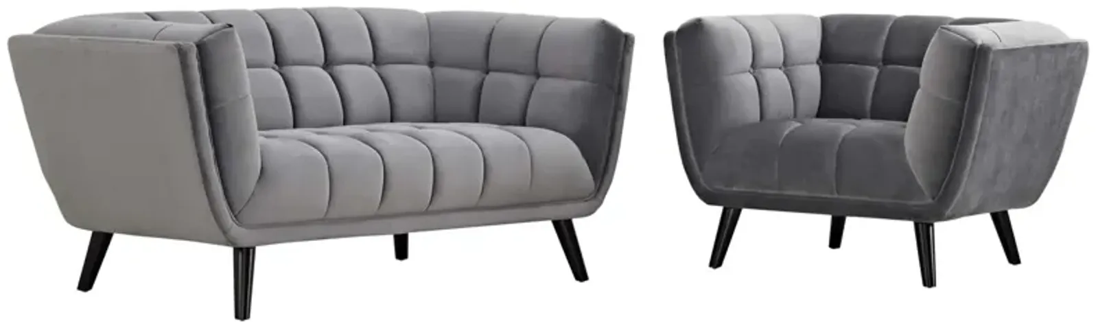 Bestow 2 Piece Performance Velvet Loveseat and Armchair Set