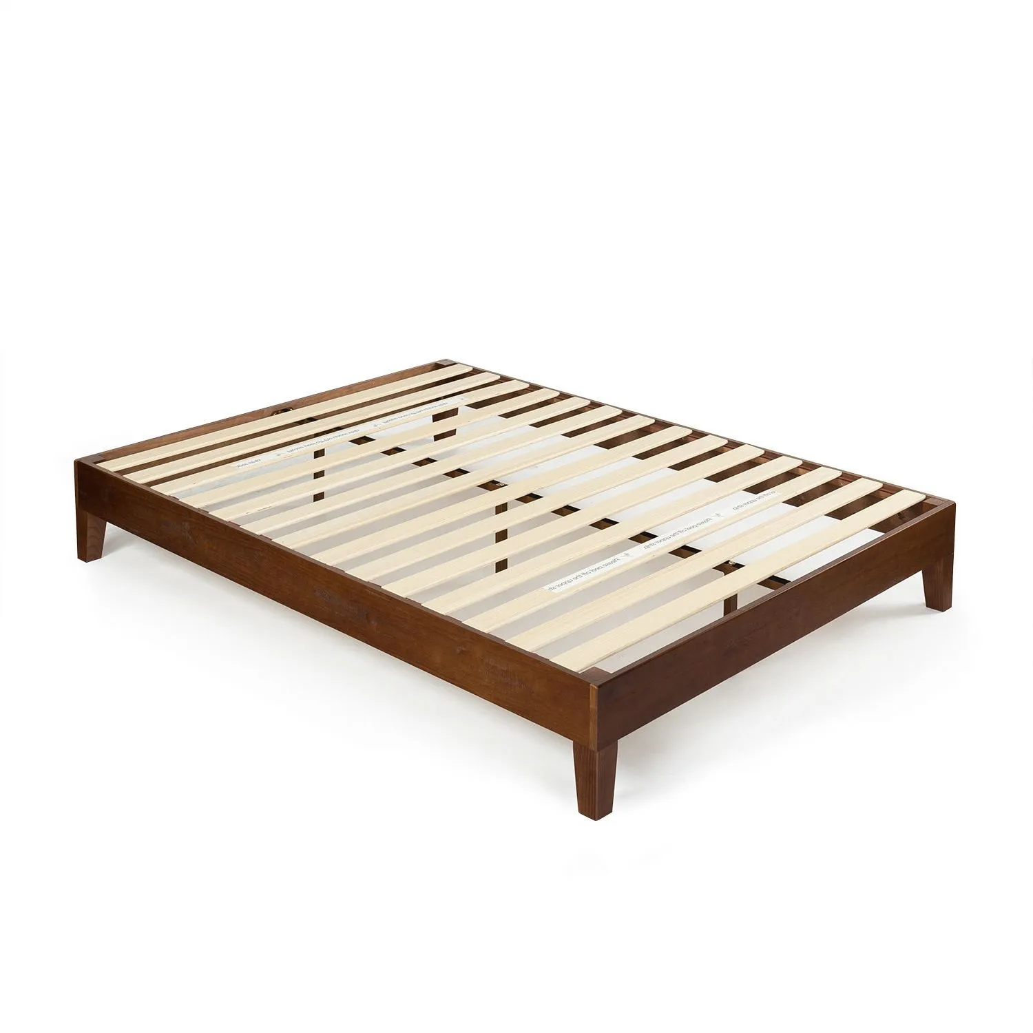 Hivvago King size Low Profile Solid Wood Platform Bed Frame in Espresso Finish