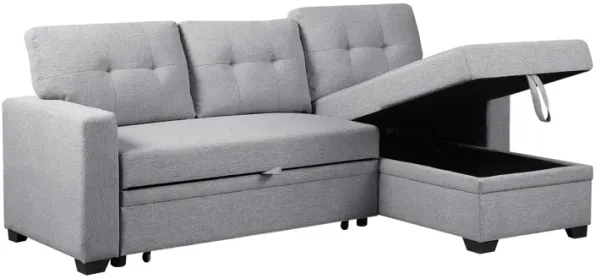 Upholstered Pull Out Sectional Sofa With Chaise
