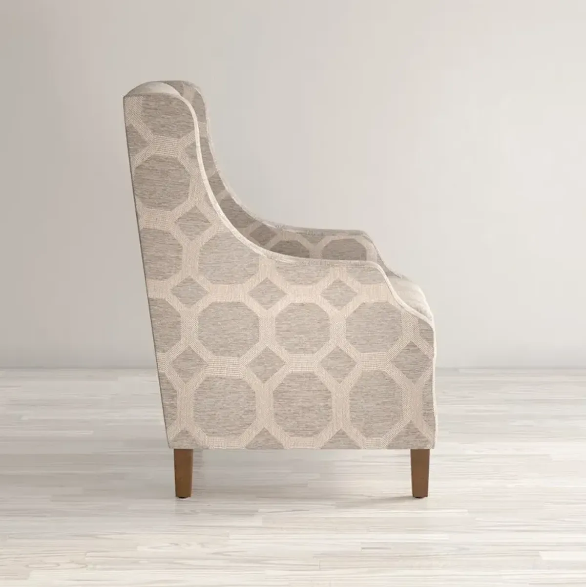 Jofran Sanders Geometric Pattern Luxury Accent Upholstered Accent Chair