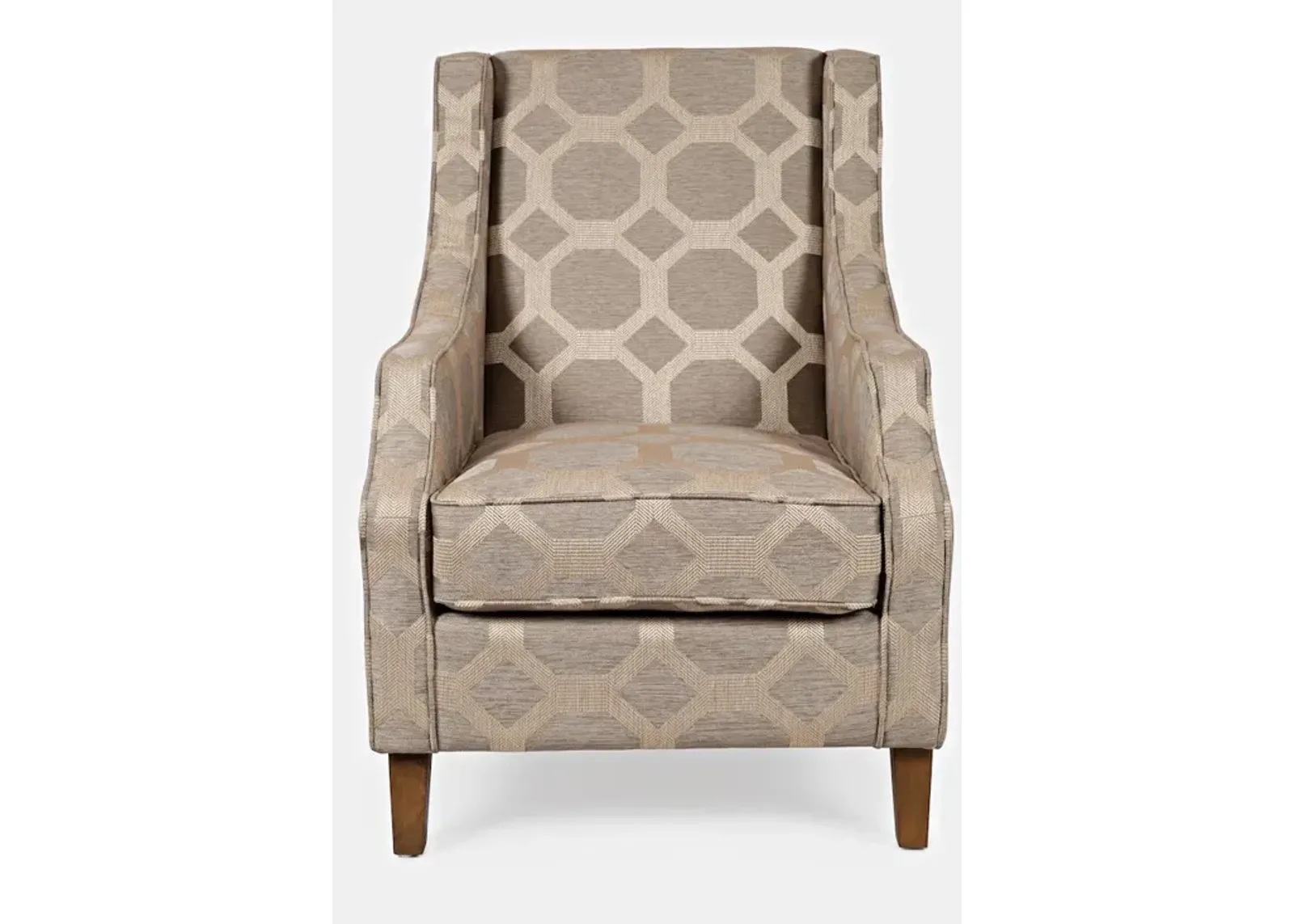 Jofran Sanders Geometric Pattern Luxury Accent Upholstered Accent Chair