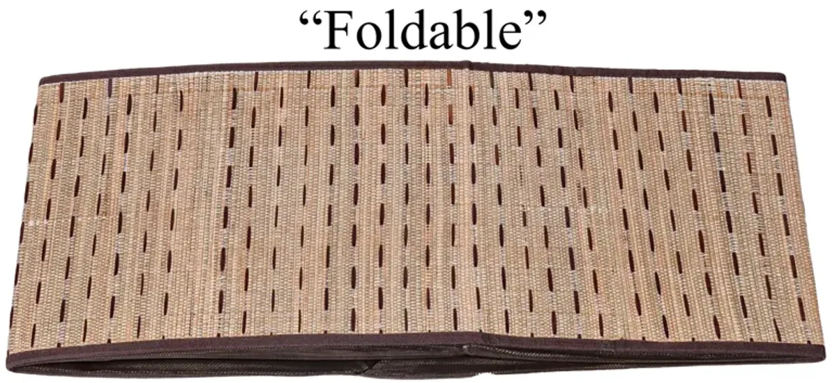 Beige Foldable Decorative Storage Box for Living Room, Bedroom, Dining, Playroom or Office