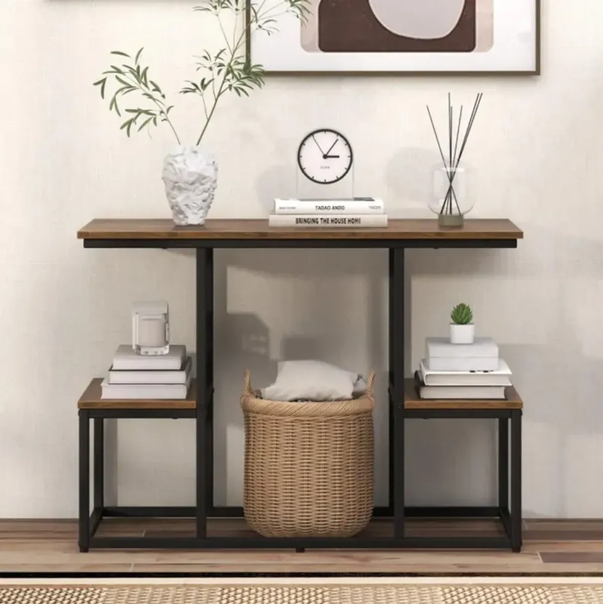 Hivvago Rustic TV Console Table for 50 Inches TVs