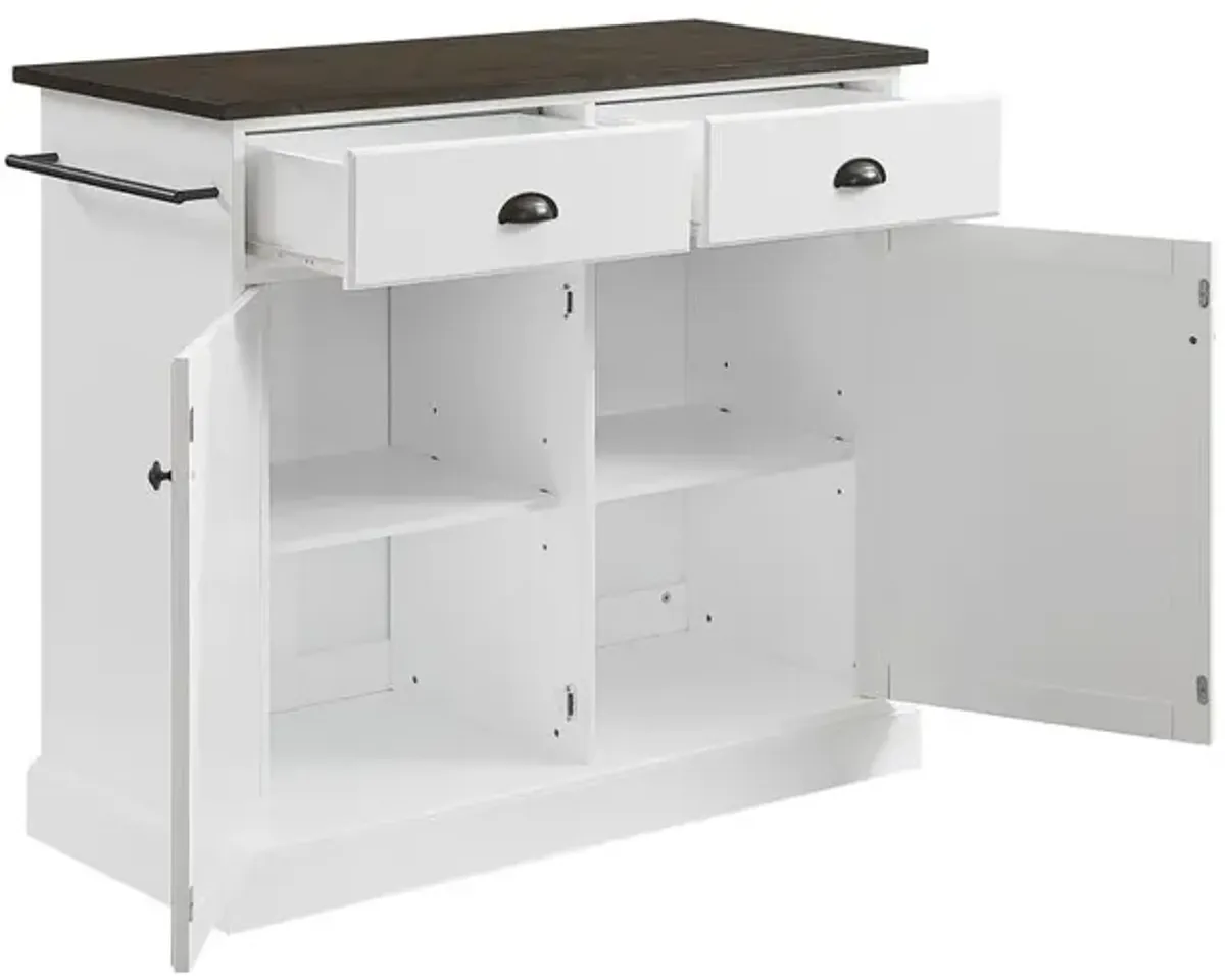 Shoreline Kitchen Island White/Dark Brown