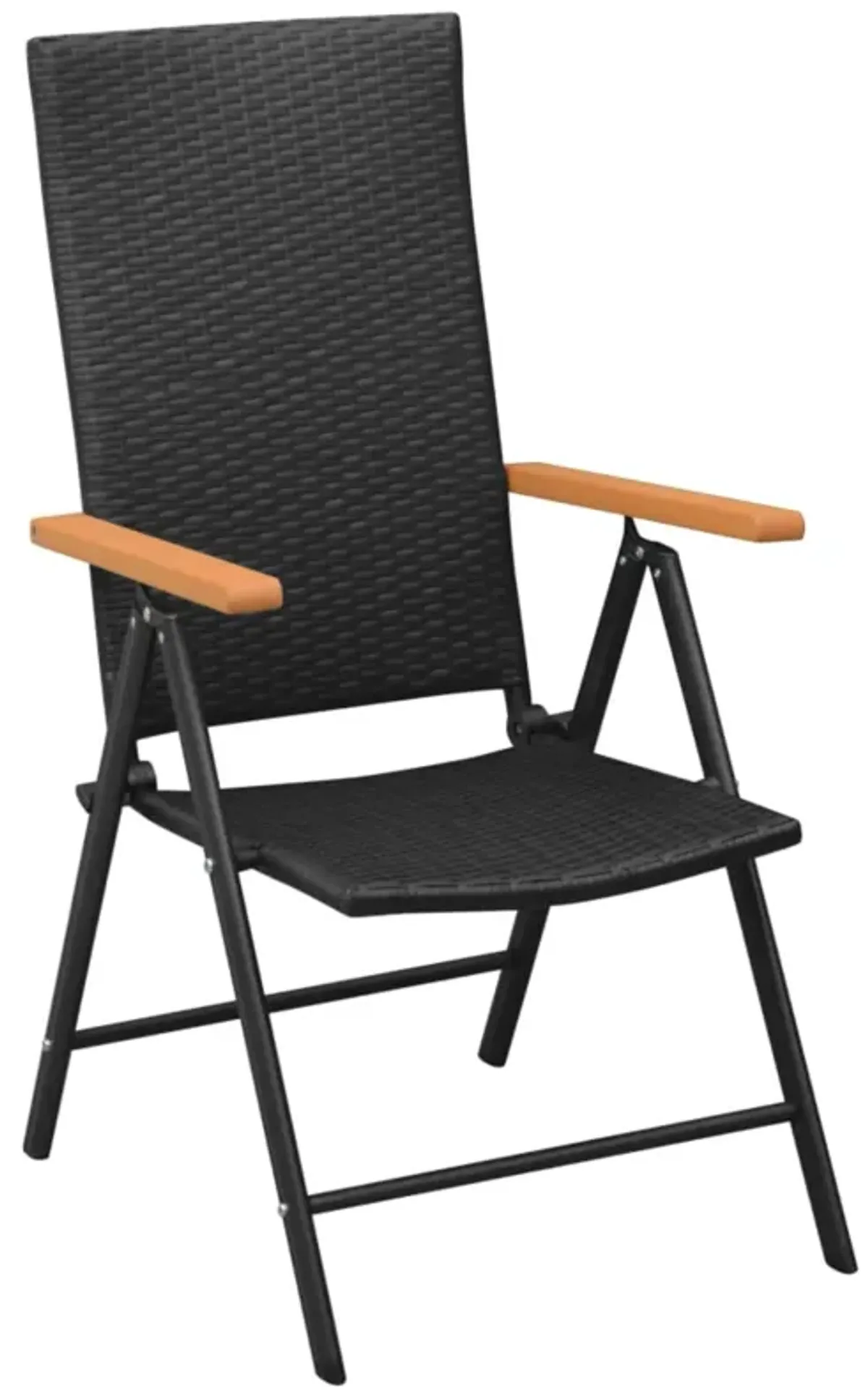 vidaXL Garden Chairs 4 pcs Poly Rattan Black