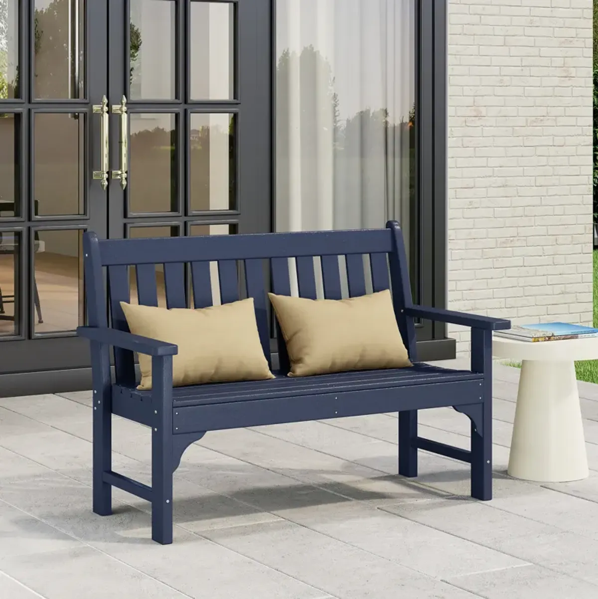 WestinTrends Outdoor 2-Person All-Weather HDPE Front Porch Garden Bench