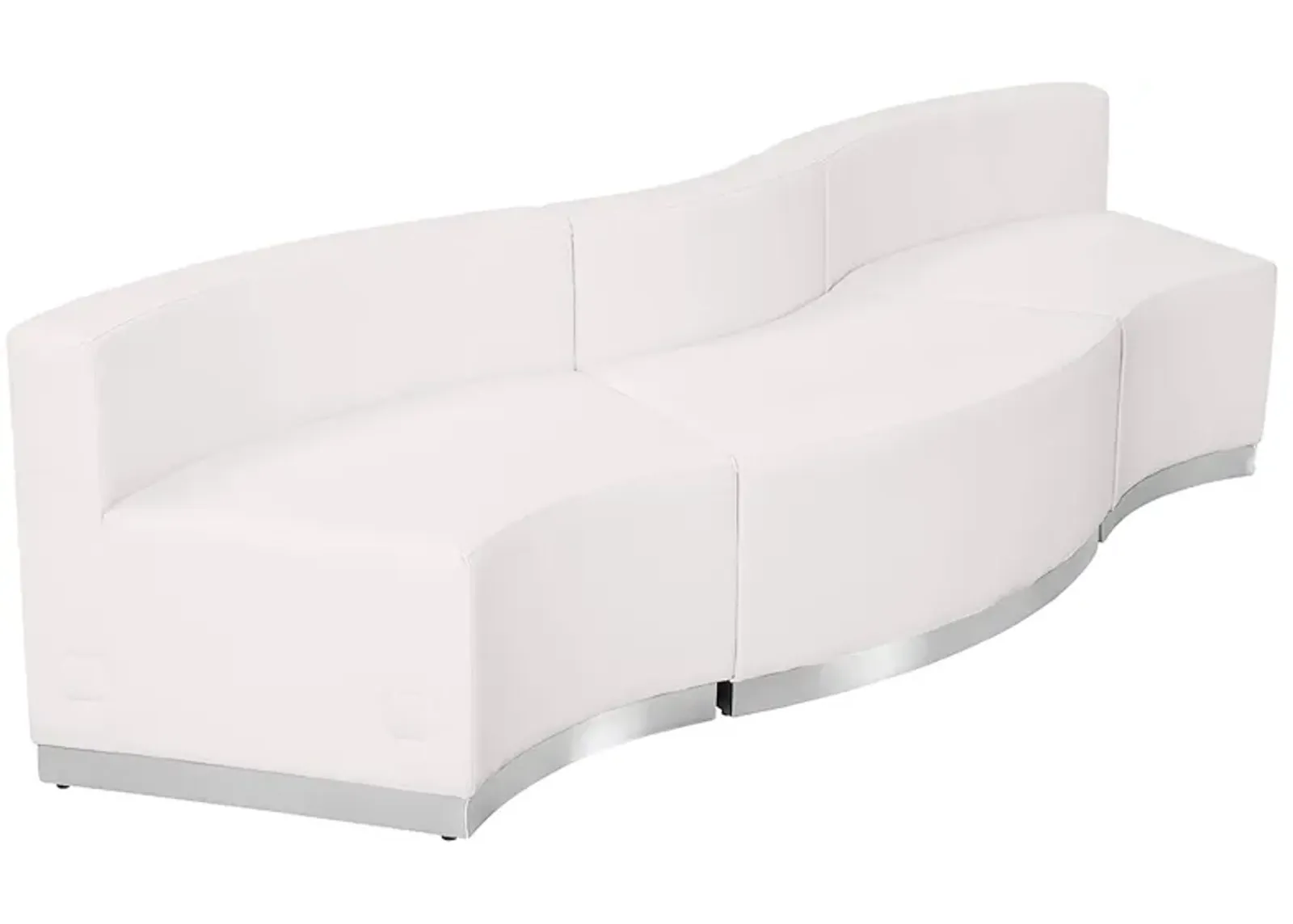 Flash Furniture HERCULES Alon Series White LeatherSoft Reception Configuration, 3 Pieces