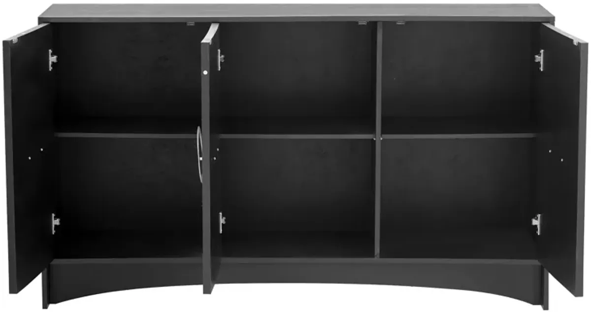 Merax Curved Design Storage Cabinet with Three Doors