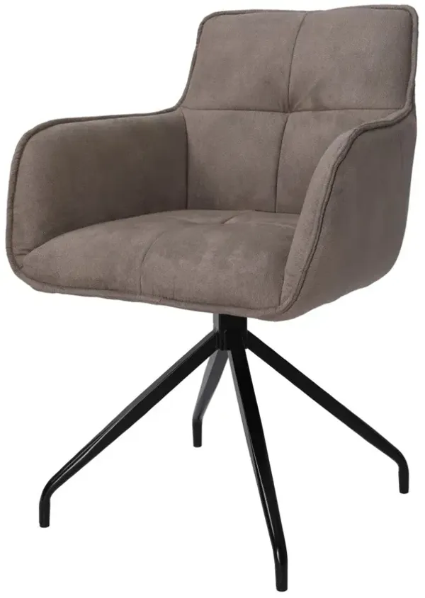 Arm Chair with fabric seat and black matte powder coationg leg