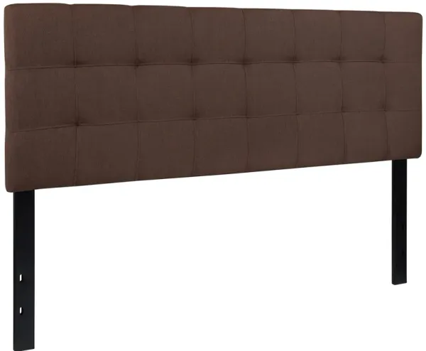 Flash Furniture Bedford Tufted Upholstered Queen Size Headboard in Dark Brown Fabric