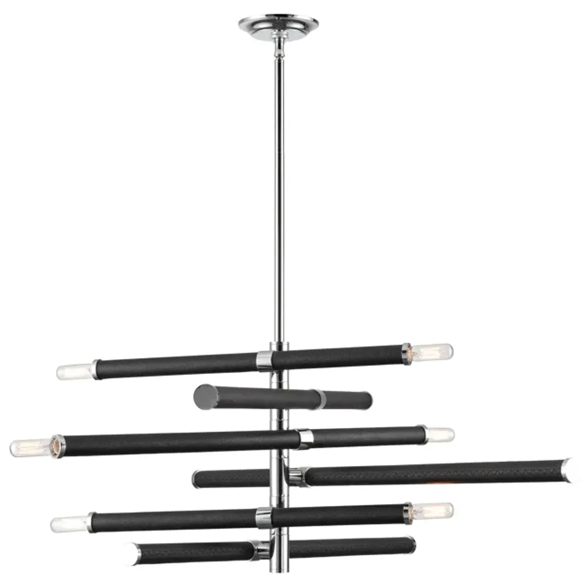 Crosspiece 39'' Wide 6-Light Black Chandelier