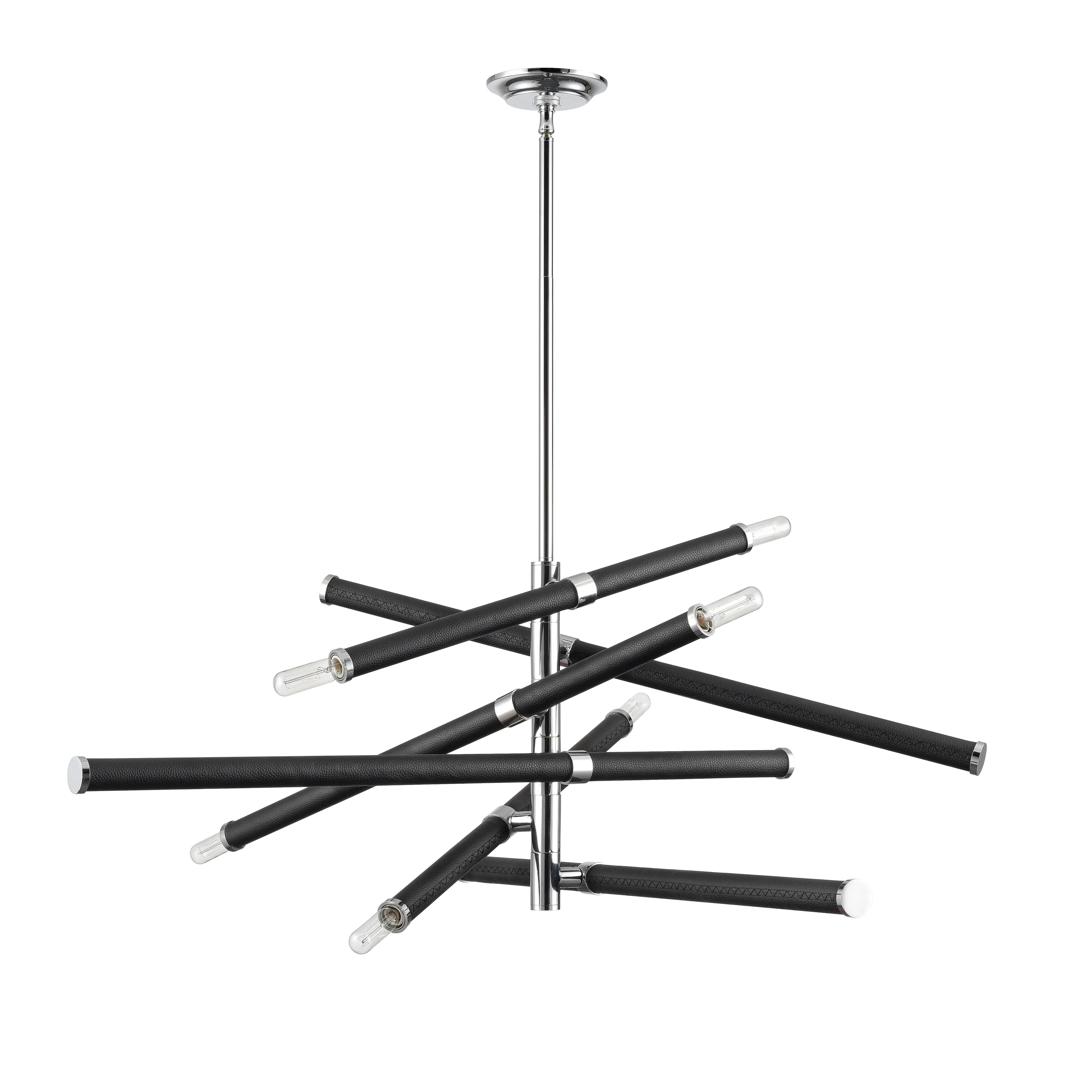 Crosspiece 39'' Wide 6-Light Black Chandelier