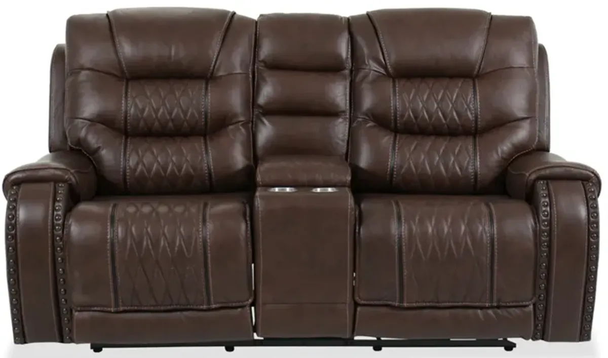 Yosemite Leather 3pc Power Loveseat