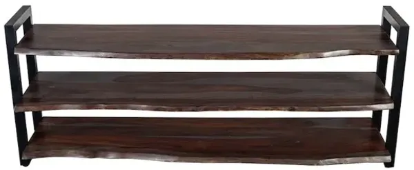 Porter Designs Manzanita Live Edge Solid Sheesham Wood TV Stand, Gray