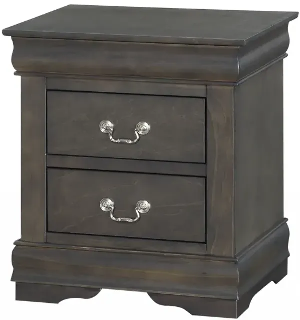 Hivvago Dark Gray Wooden 2 Drawer Nightstand