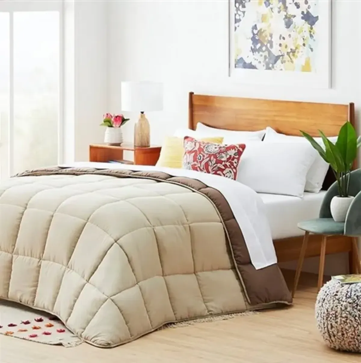 All Seasons Reversible Comforter – Polyester Down Alternative with Soft, Cozy Feel