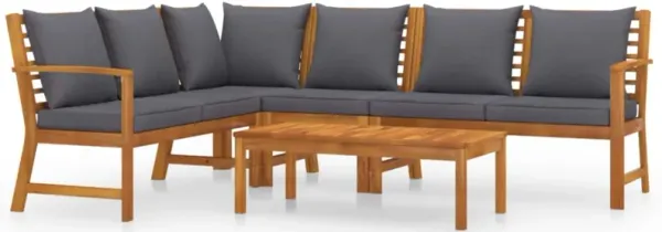 vidaXL 5 Piece Garden Lounge Set with Cushion Solid Acacia Wood