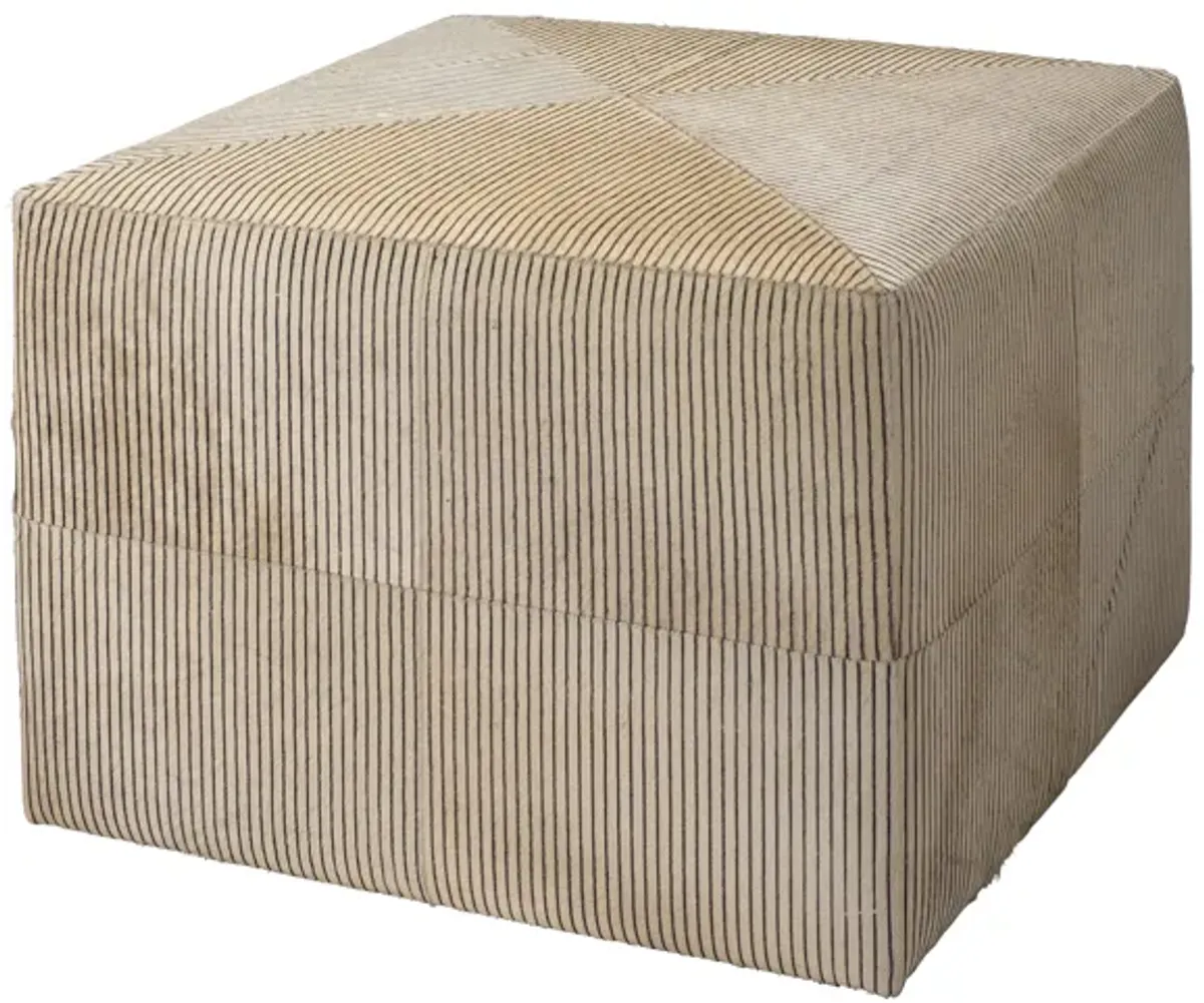 Pinstripe Hide Large Ottoman