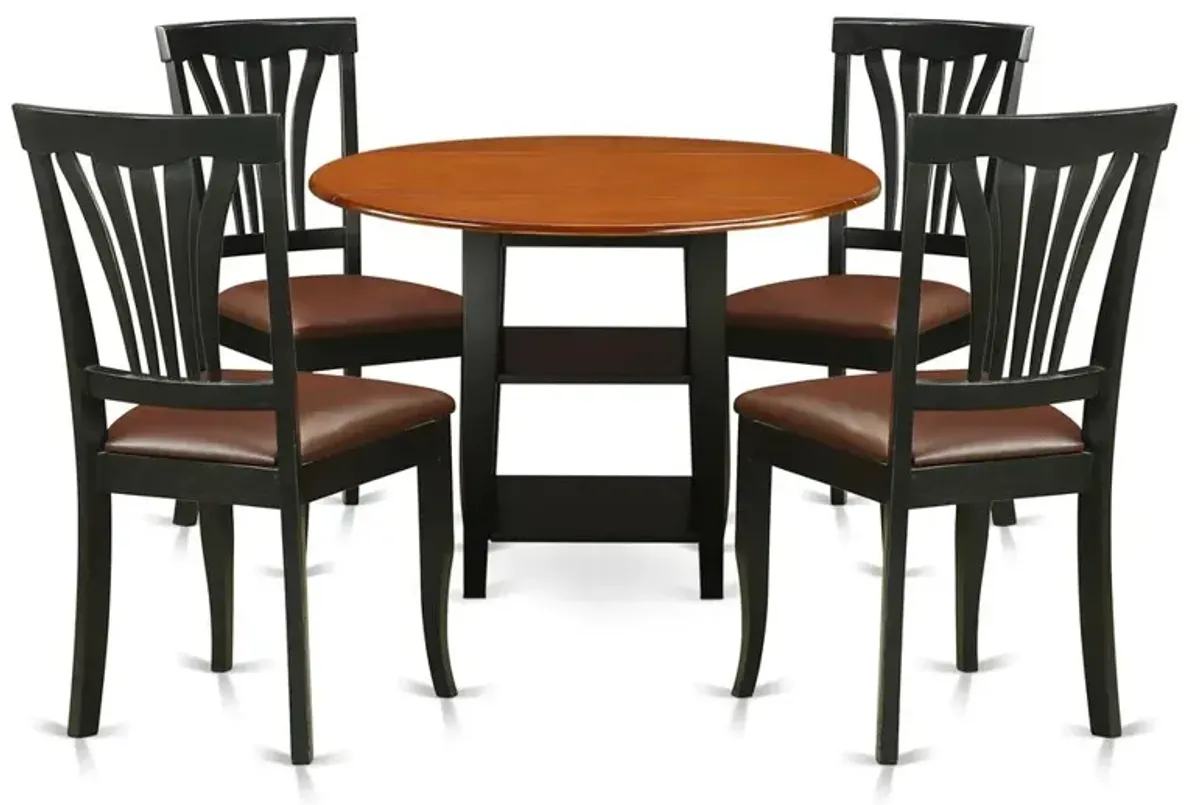 Dining Room Set Black & Cherry, SUAV5-BCH-LC
