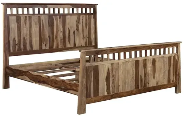 Porter Designs Kalispell Solid Sheesham Wood King Bed, Natural