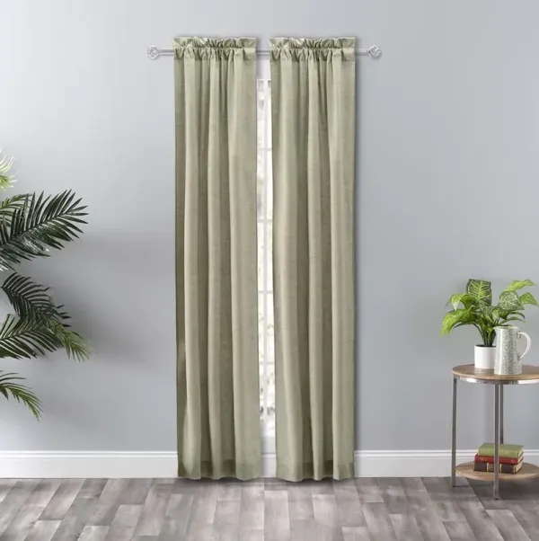 Ellis Curtain Lisa Solid Color Poly Cotton Duck Fabric Tailored Panel Pair with Ties