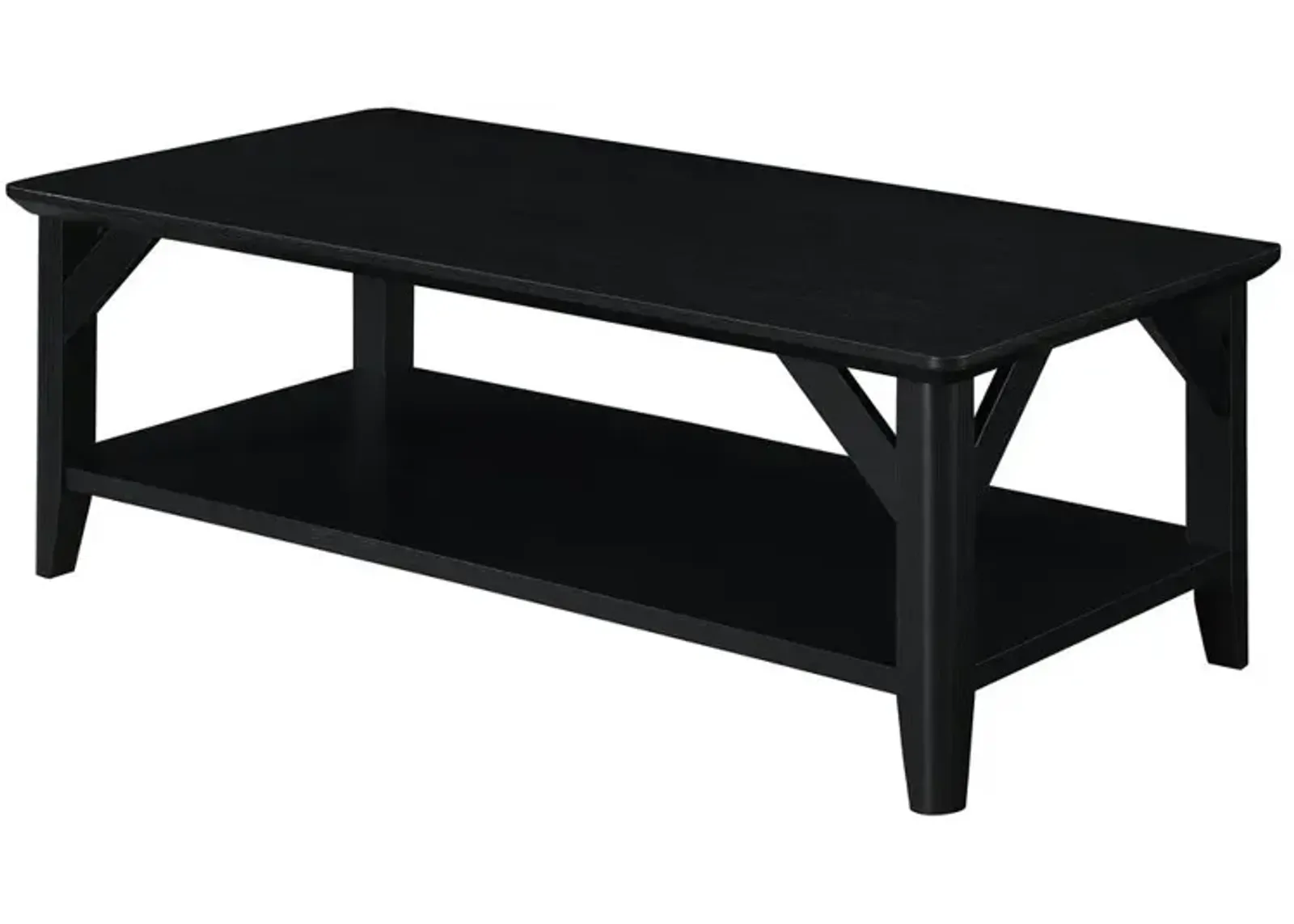 Convenience Concepts Winston Coffee Table with Shelf, Black