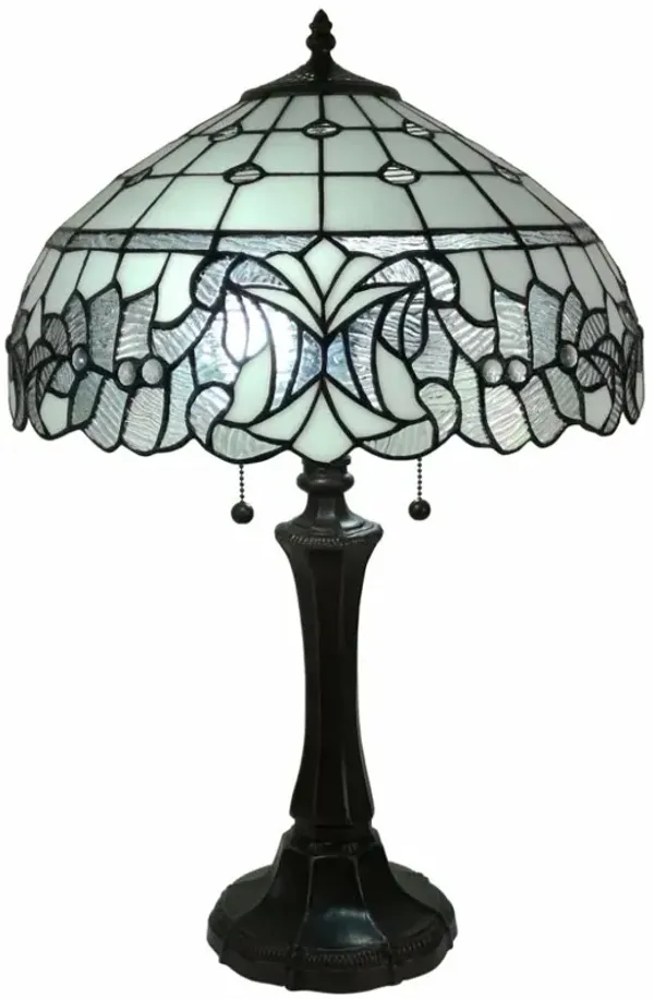 Hivvago 23" Dark Brown Metal Two Light Candlestick Table Lamp With White Shade