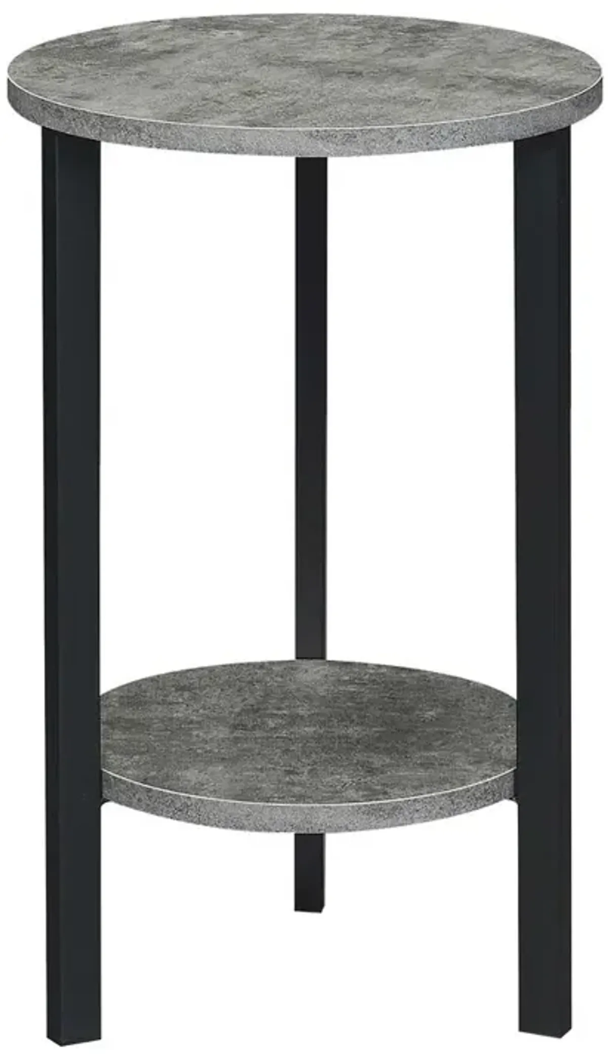 Convenience Concepts Graystone 24 inch 2 Tier Plant Stand, Cement/Black