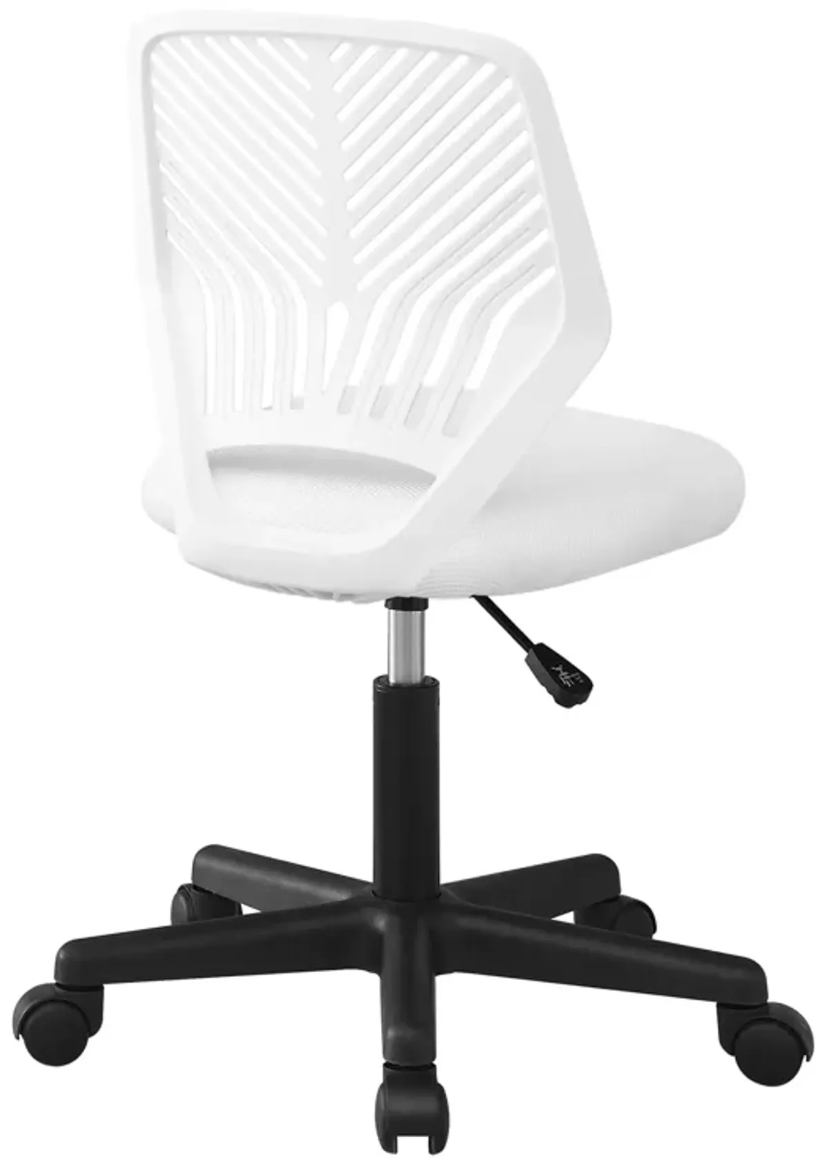 Monarch Specialties I 7338 Office Chair, Adjustable Height, Swivel, Ergonomic, Computer Desk, Work, Juvenile, Metal, Fabric, White, Black, Contemporary, Modern