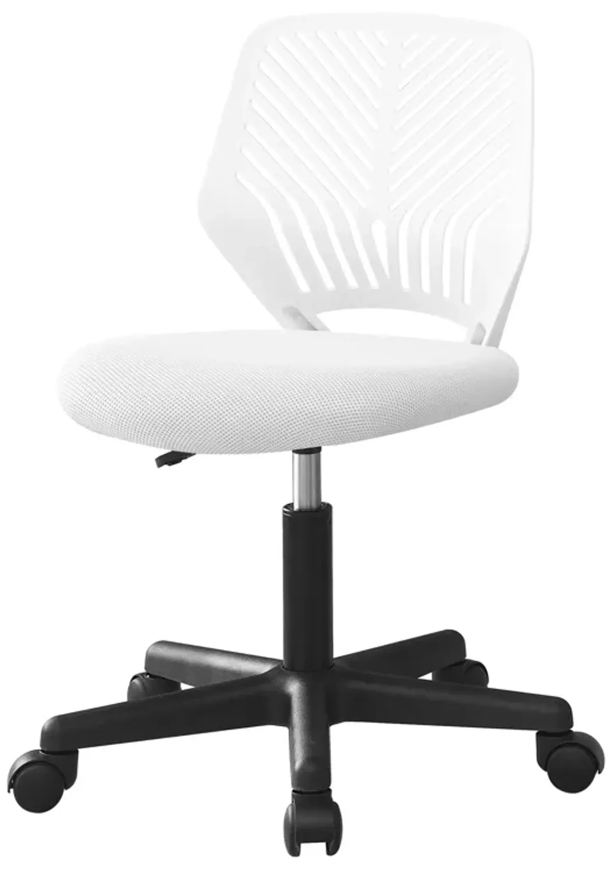 Monarch Specialties I 7338 Office Chair, Adjustable Height, Swivel, Ergonomic, Computer Desk, Work, Juvenile, Metal, Fabric, White, Black, Contemporary, Modern