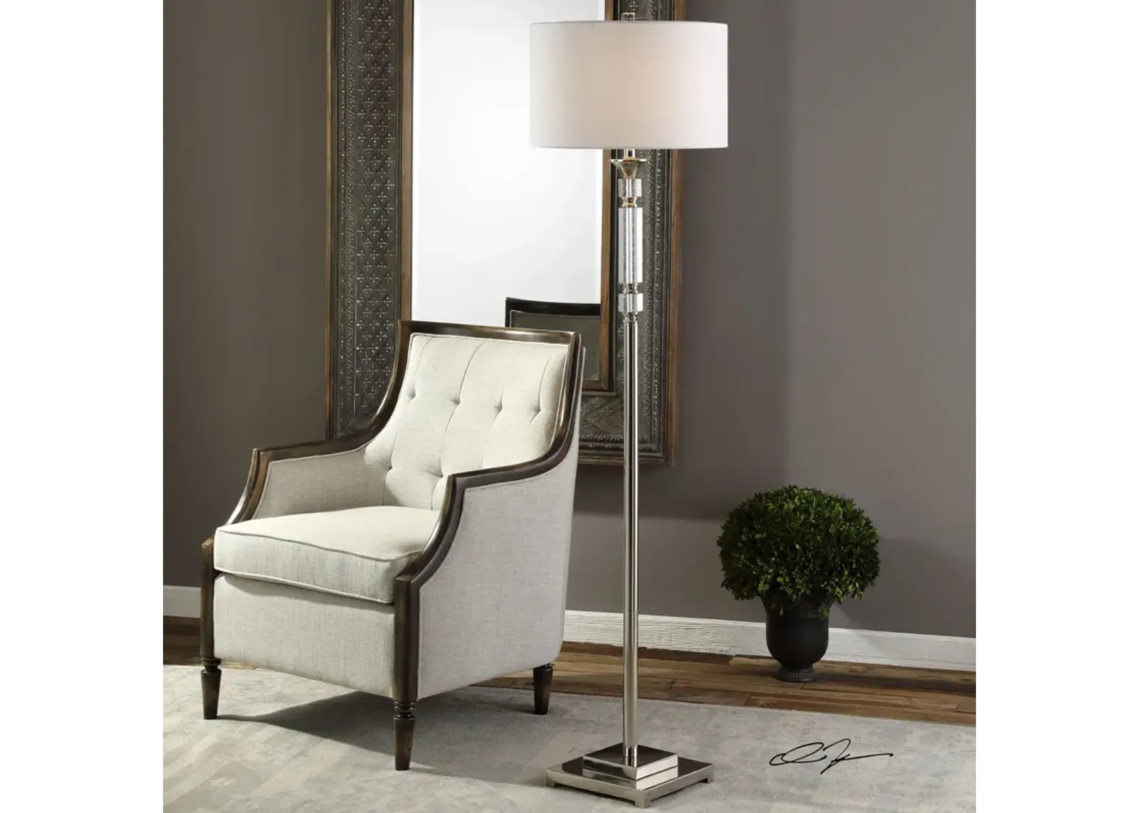 Uttermost Volusia Nickel Floor Lamp