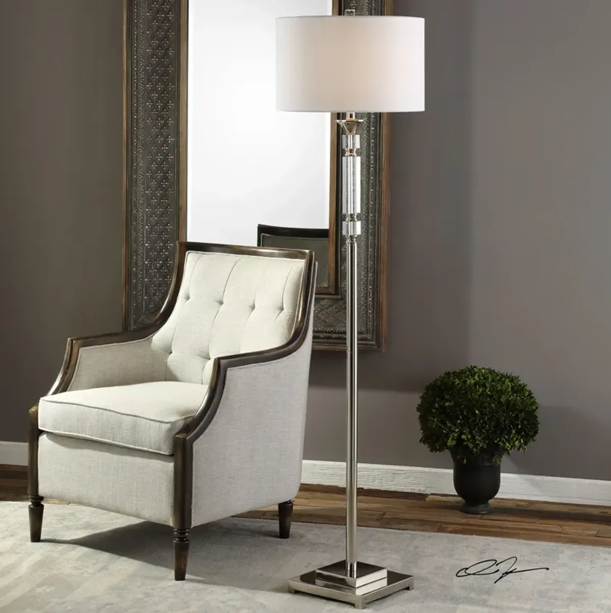 Uttermost Volusia Nickel Floor Lamp