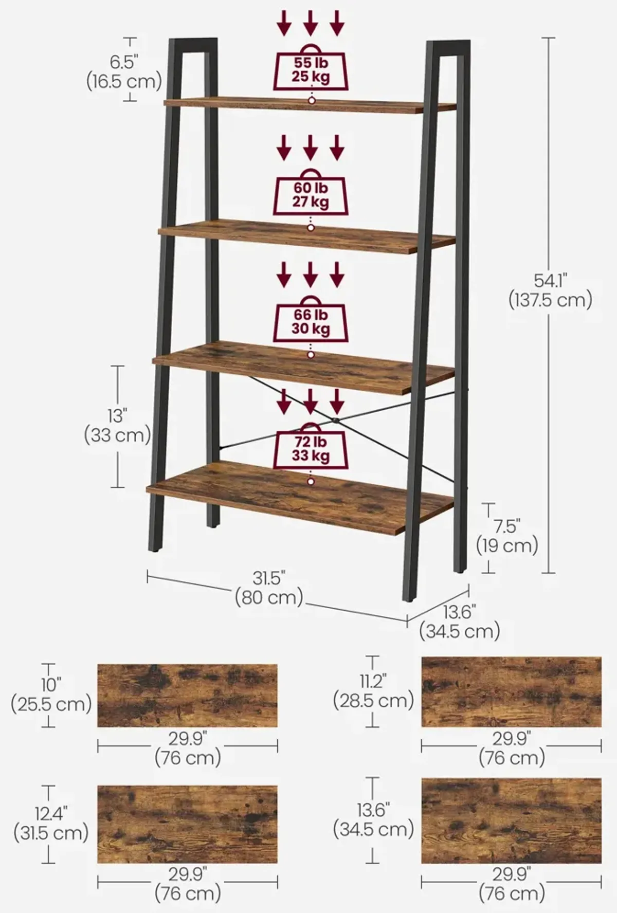 4-Tier Bookshelf: Sleek and Space-Saving Storage for Books and Decor