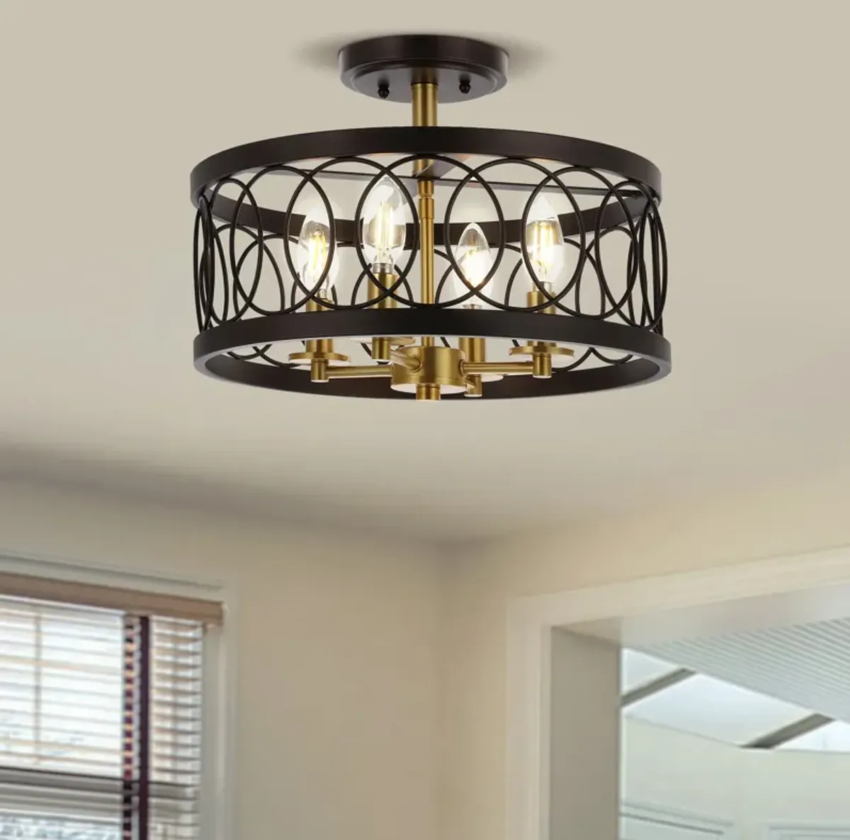 Sylvain Metal LED Semi-Flush Mount