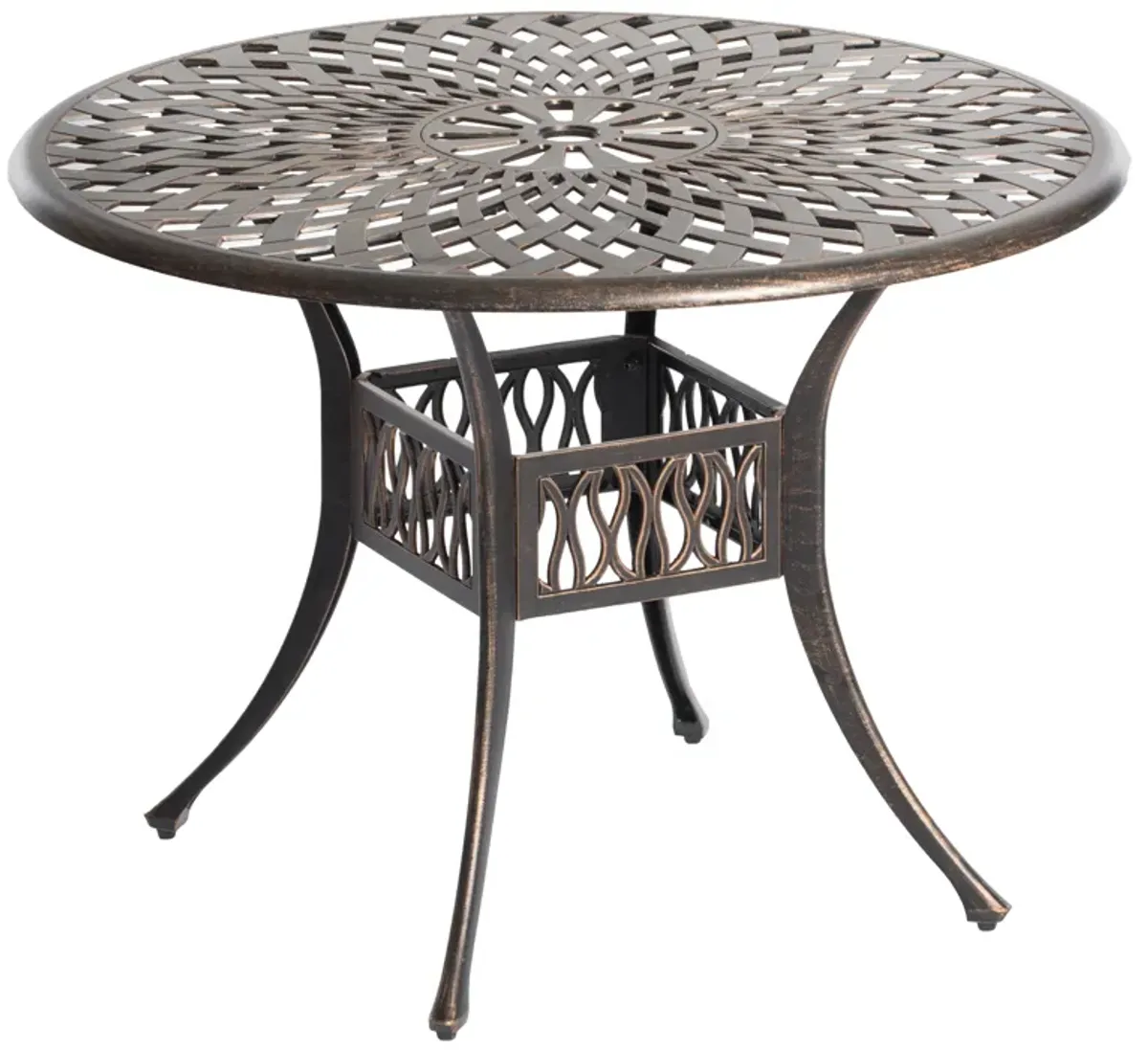 Outdoor and Indoor Bronze Dinning Set 4 Chairs with 1 Table Bistro Patio Cast Aluminum.