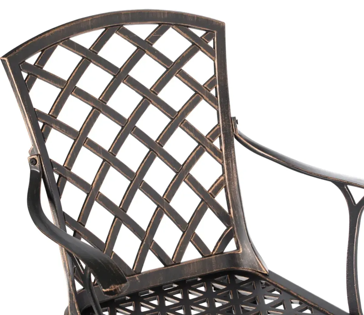 Outdoor and Indoor Bronze Dinning Set 4 Chairs with 1 Table Bistro Patio Cast Aluminum.