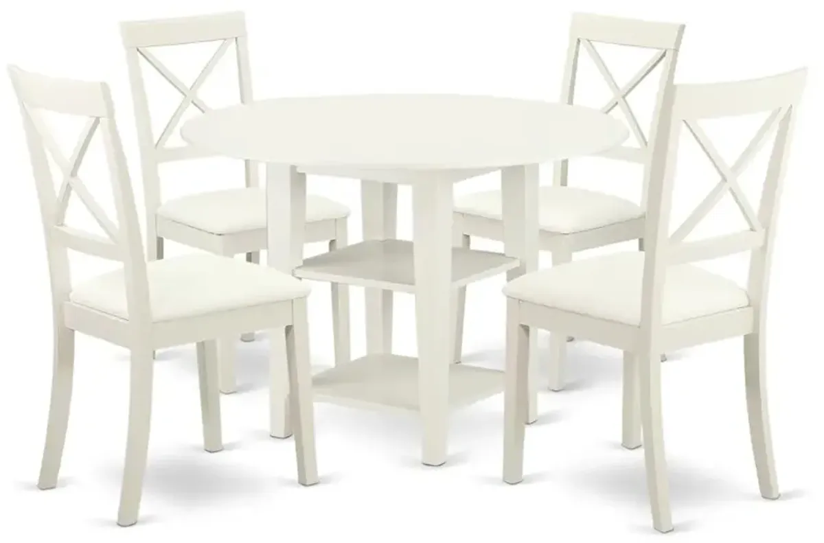 Dining Room Set Linen White, SUBO5-LWH-LC