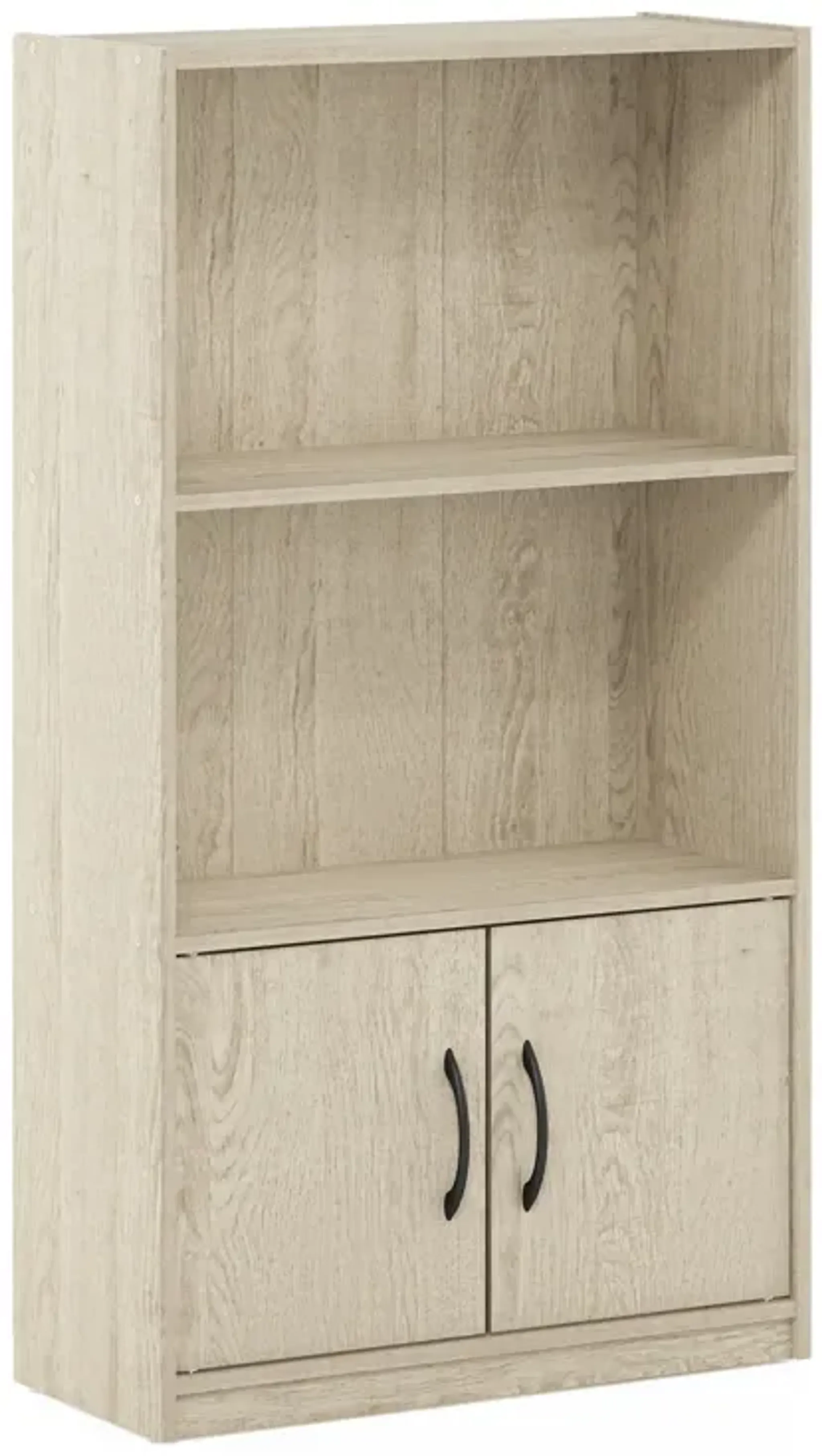Furinno Gruen 3 Tier Open Shelf Bookcase With 2 Doors Storage Cabinet ...