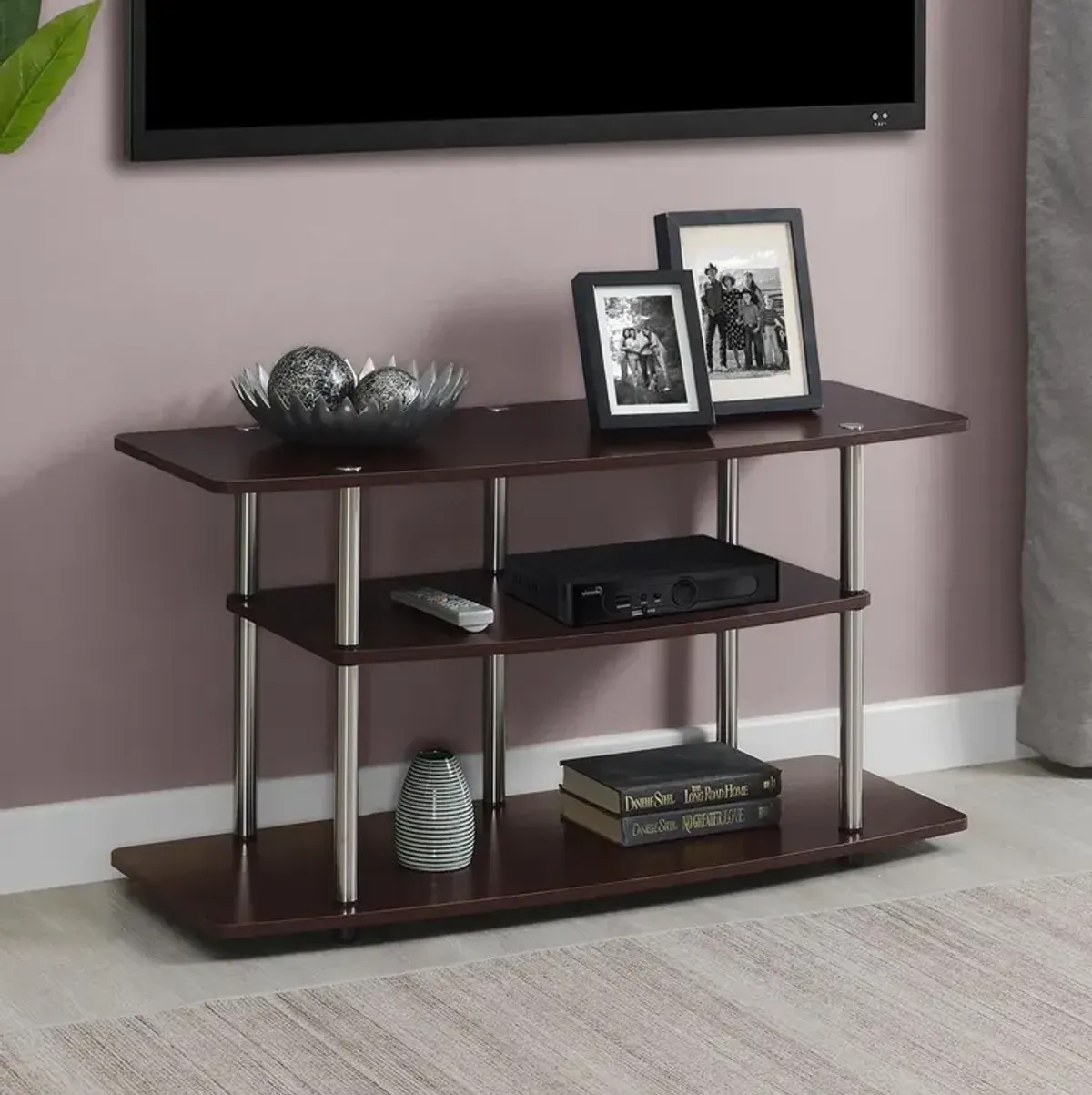 Convience Concept, Inc. No Tools 3 Tier Wide TV Stand for TVs up to 46 Inches