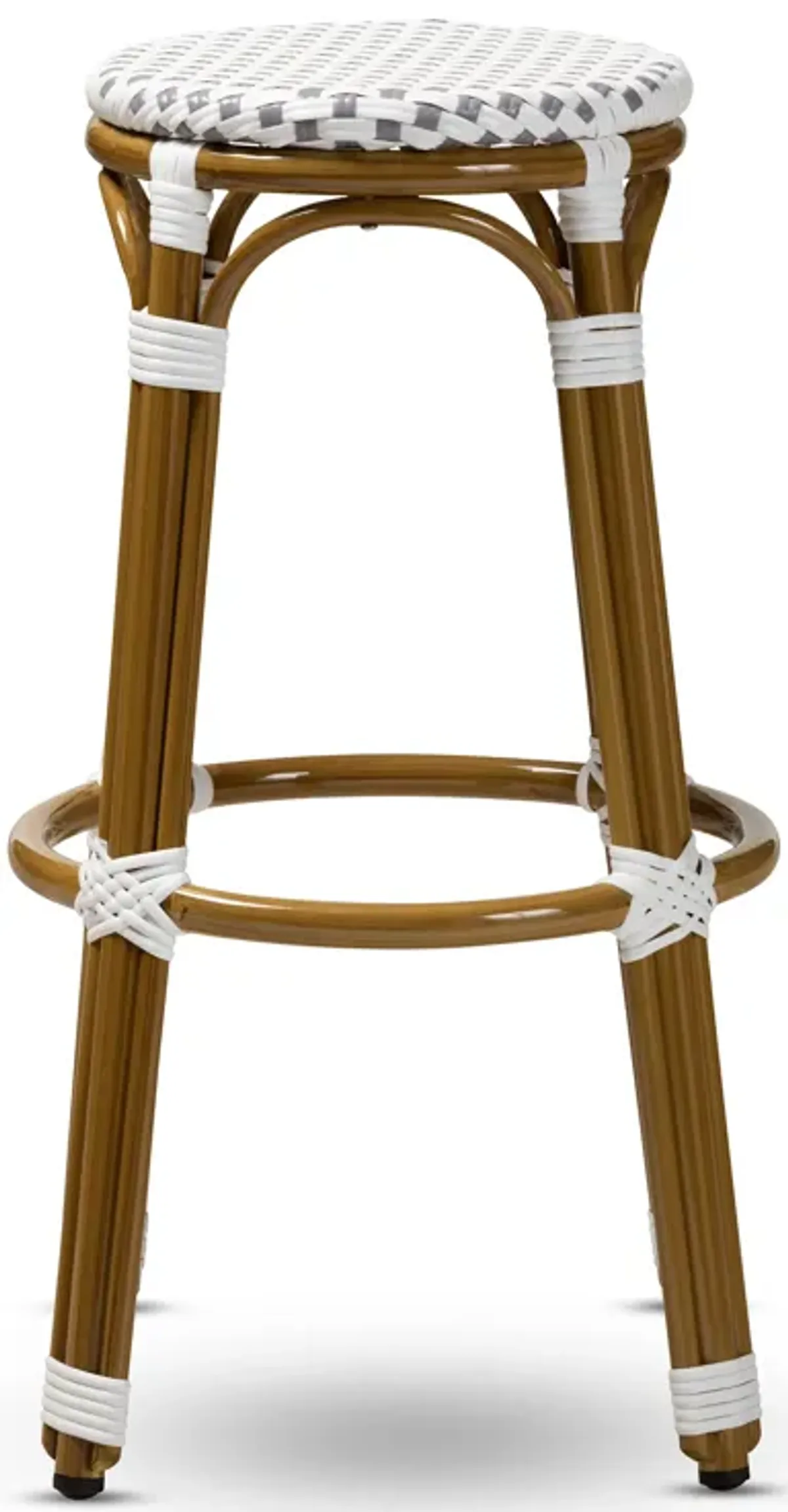 Baxton Studio Joelle Classic Indoor and Outdoor Bamboo Style Stackable Bistro Bar Stool