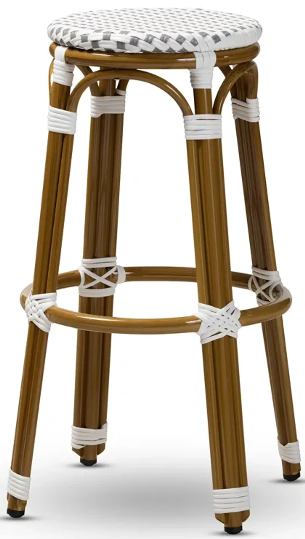 Baxton Studio Joelle Classic Indoor and Outdoor Bamboo Style Stackable Bistro Bar Stool